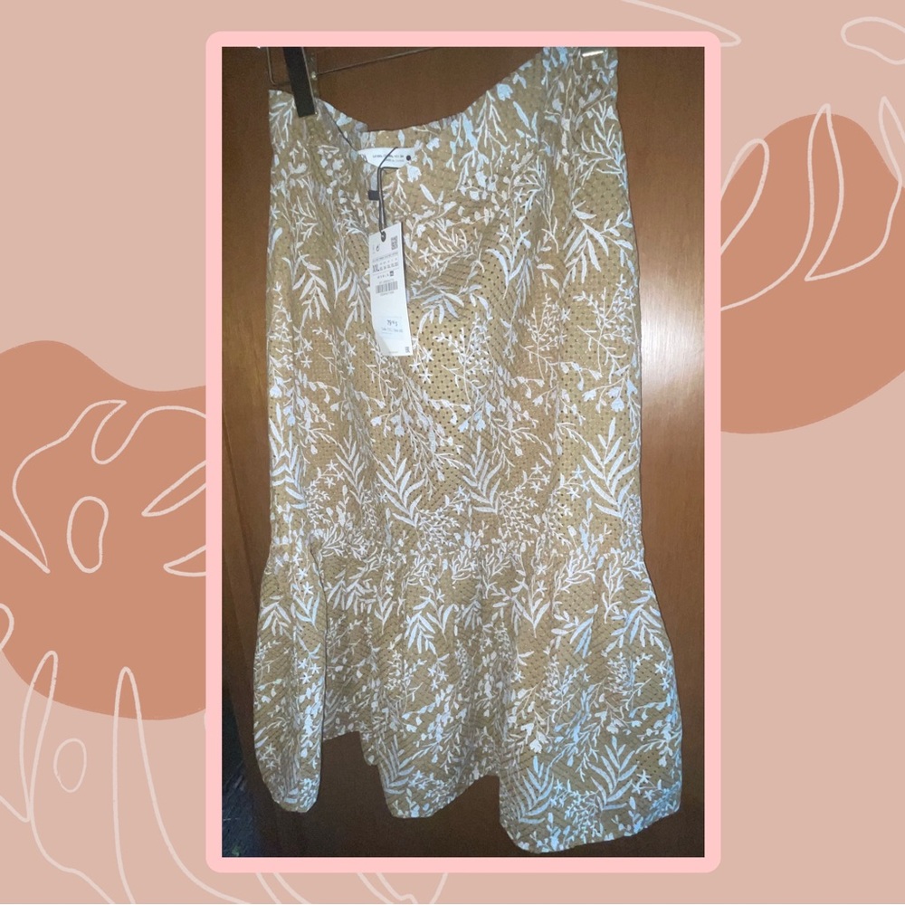 Zara embroidered midi skirt. Size XXL. New with tags.